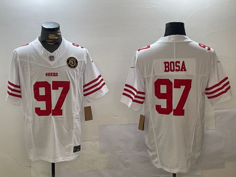 Men San Francisco 49ers #97 Bosa White three generations 2024 Nike Limited NFL Jersey style 2->->